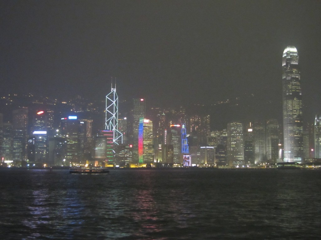 Skyline of HK Island after the Symphon of Lights.