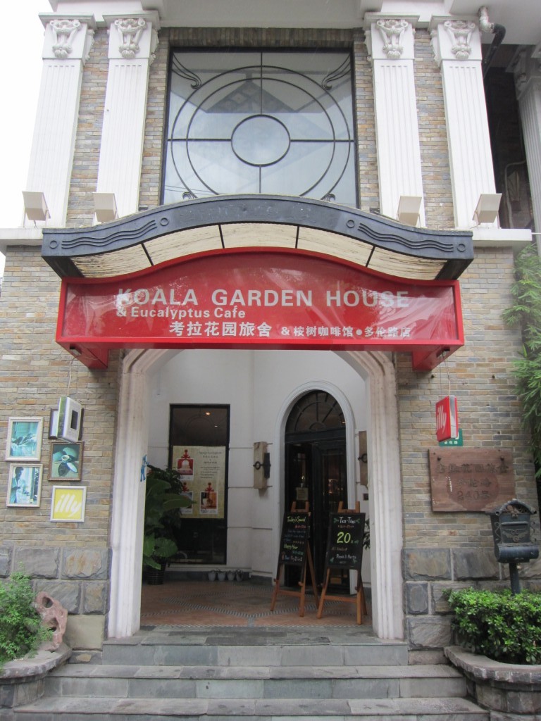 Got to Shanghai and into the city. Found the Koala Garden House...