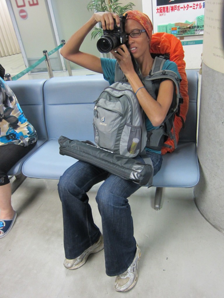Sam just can't put that camera down. [2010/09/16 - Osaka/Osaka Ferry Terminal]